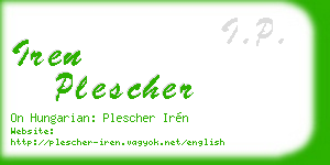 iren plescher business card